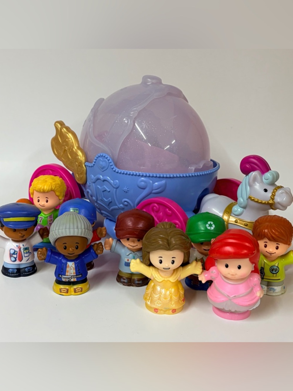 Fisher Price Little People Disney Princess Ariel Belle Cinderella’s Coach Lot